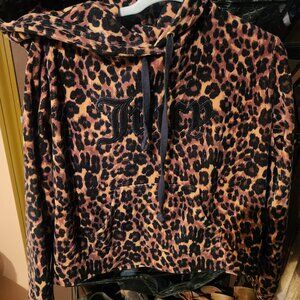 JUICY BLACK LABLE LEOPARD VELOUR HOODIE
